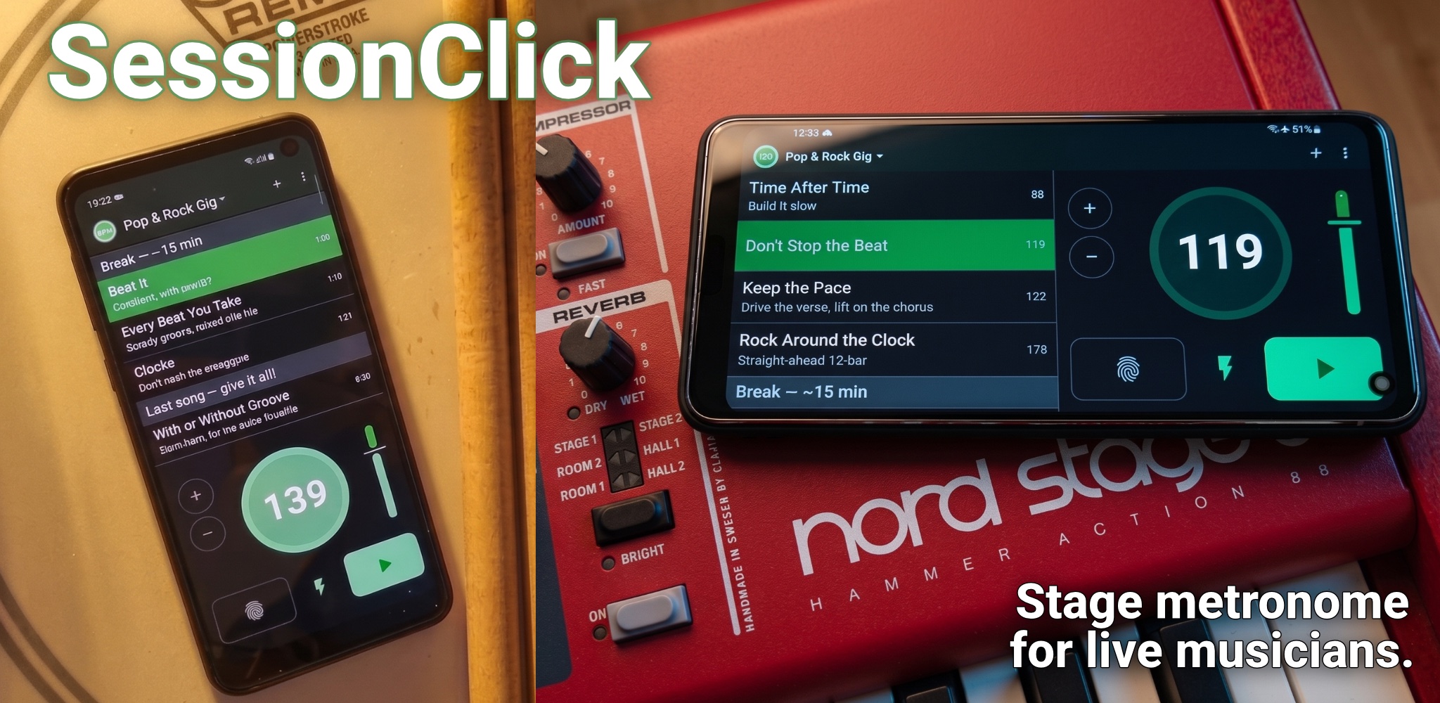 SessionClick — The stage metronome for live musicians